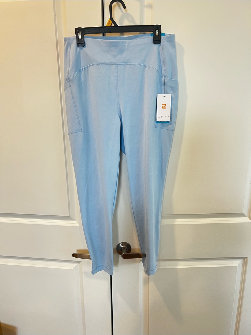 ZELOS Sky Blue High-Rise Pocket Leggings